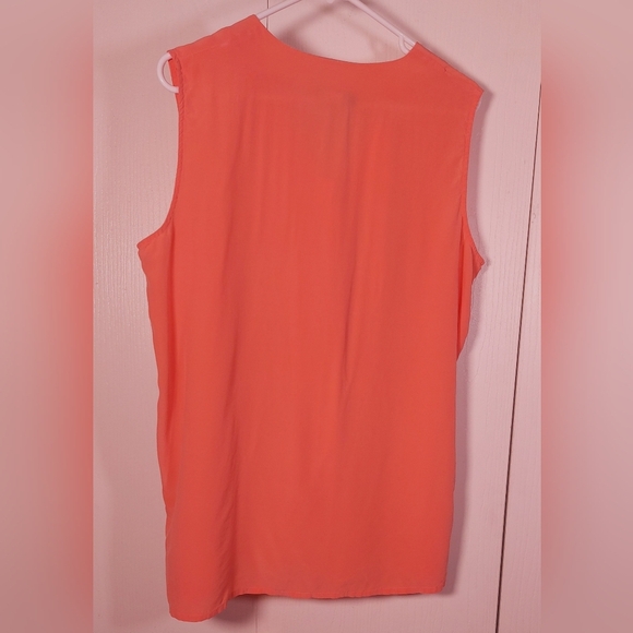Savannah Vintage 100% Silk Blouse Size XL Button Front Sleeveless Preppy Classy - Picture 7 of 8